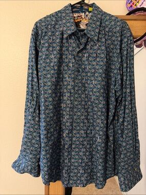 Robert Graham Blue Multi-Pattern Button-Down Shirt
